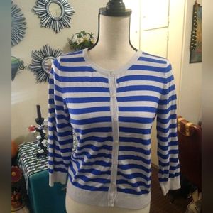 H&M Blue and White Cardigan